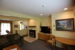 Living Room with Gas Fireplace in Condo at Waterville Valley